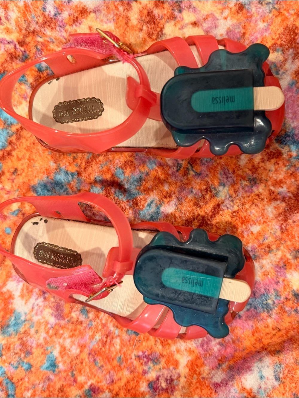 Mini Melissa Popsicle Jelly Sandals Pink Toddler Size 8 Ice Cream Summer